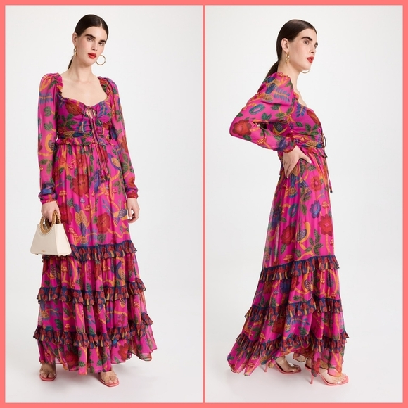 Farm Rio Pink Sweet Forest Maxi Dress - Picture 3 of 12